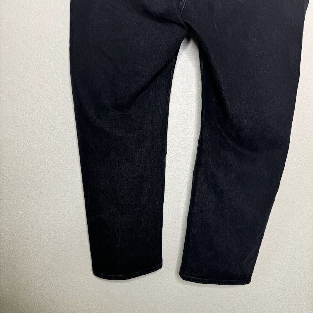 Abercrombie & Fitch Jeans 37/24s SHORT 90s Relaxed Wide Leg Black Ankle Slit - Picture 12 of 13